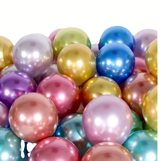 10 Metallic Look Latex Balloons
