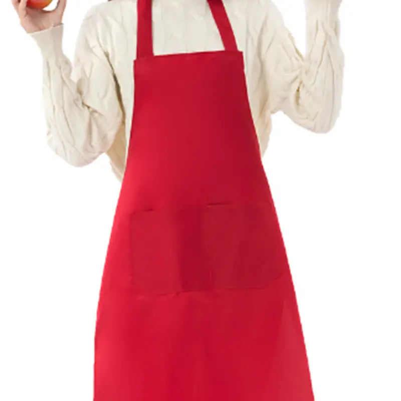 Personalized Apron with 2 Pockets - Water-Resistant - Red or Green