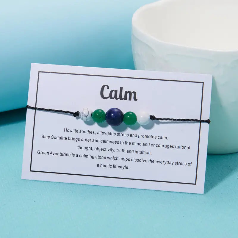 "Calm" Healing Crystal Bracelet for Women or Men