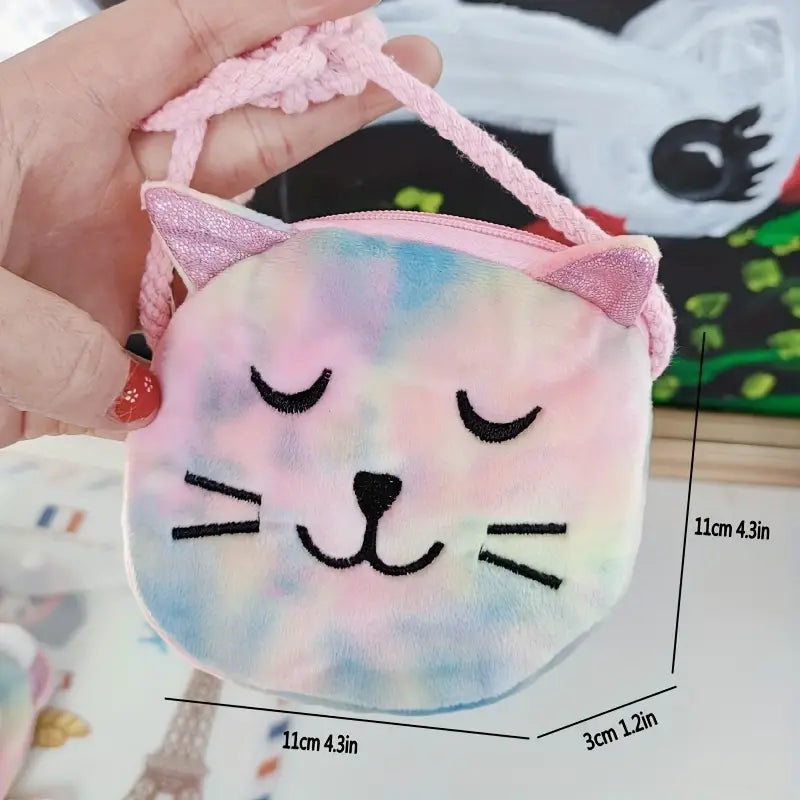 Plush Tie Dye Colorful Puppy or Cat Purse