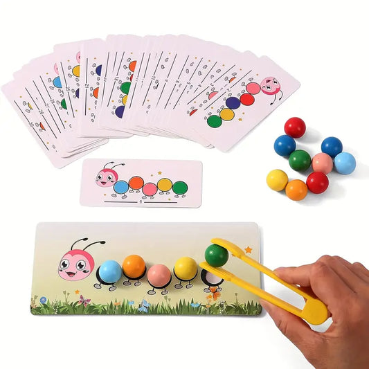 Catertpillar Bead Sorting Matching Game - Educational