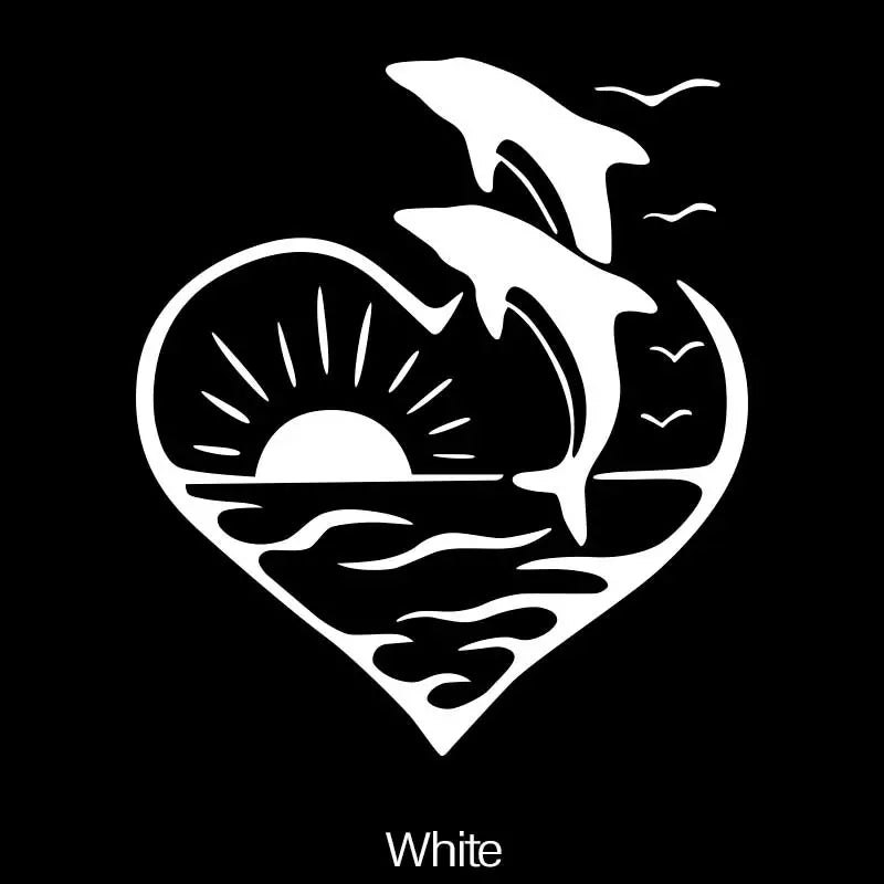 Dolphins Sunset on the Water - Car Sticker
