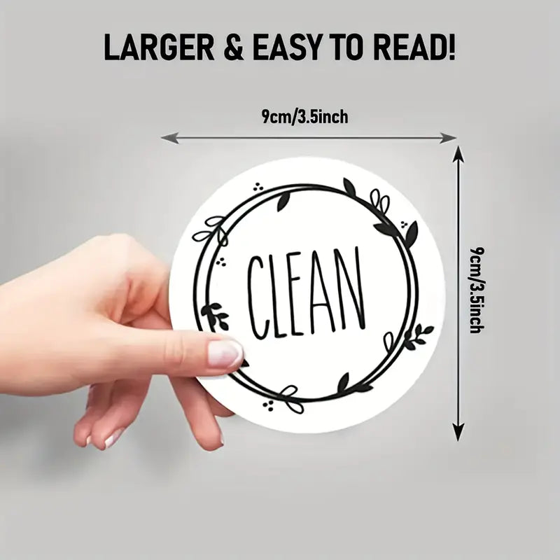 Round Dishwasher Magnetic Clean Dirty Sign, Universal Double-Sided Clean Dirty Magnet For Dishwasher Or Refrigerator