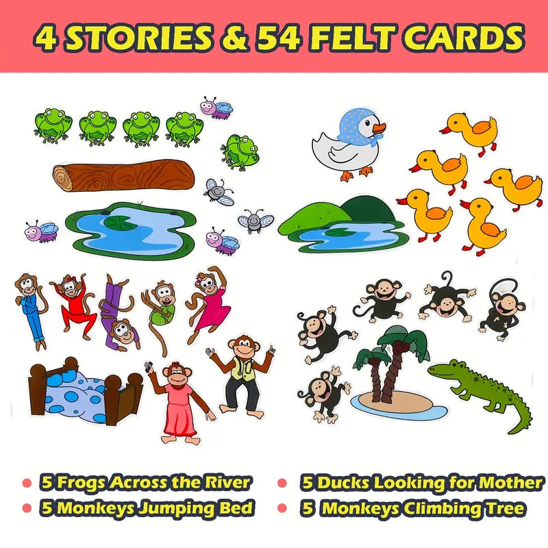 Felt Story Board Set -4 Stories - 54 Felt Pieces!