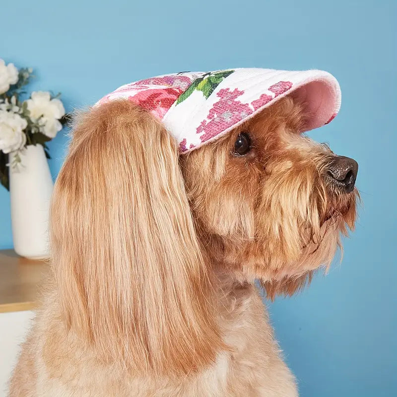 Adorable Floral Pet Cap for Dogs or Cats