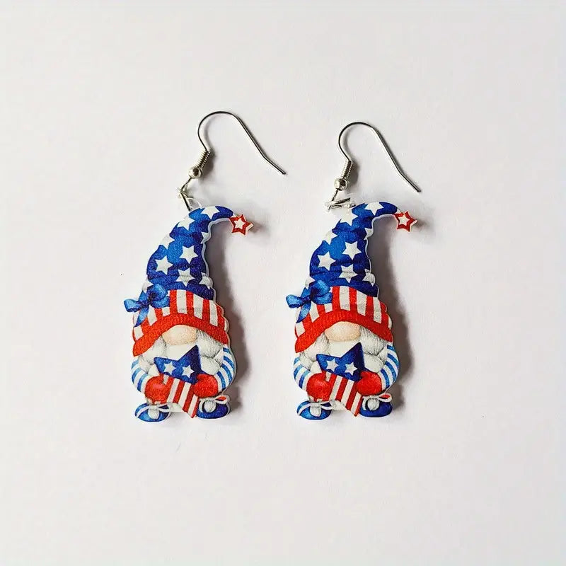 Earrings - Patriotic Gnome