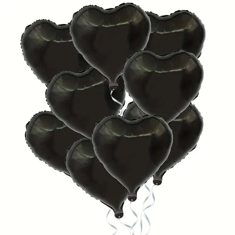 18" Black Gothic Heart Shaped Balloons