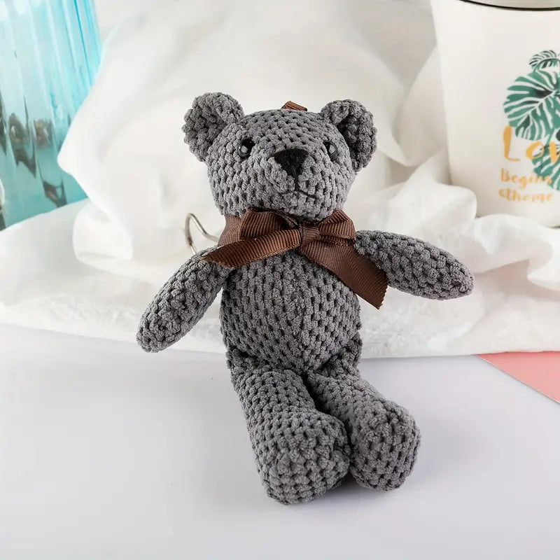 Cuddly Stuffed Bear with Bow