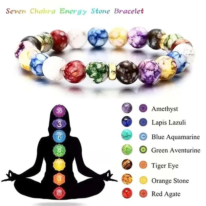 Handmade Chakra Reiki Healing Stone Bracelet - Balance Energy