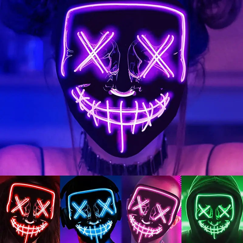 LED Light up Halloween Mask with Three Light Mode