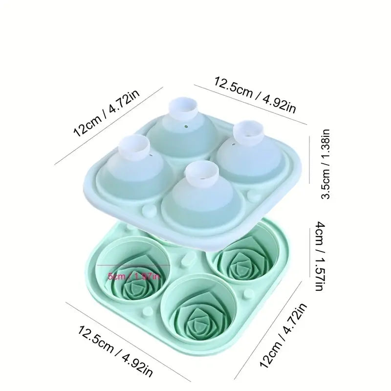 Stunning 3D Rose Shaped Ice Cube Mold