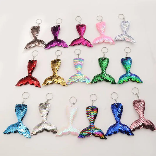 Reversible Sequin Mermaid Tail Keychains