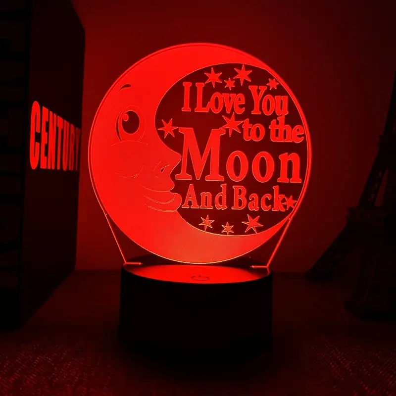 3D Night Light - Good Night Moon- Black Base USB Lamp