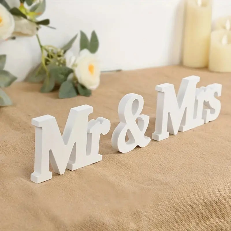 Mr. and Mrs. Wooden Deco for Home or Wedding Reception