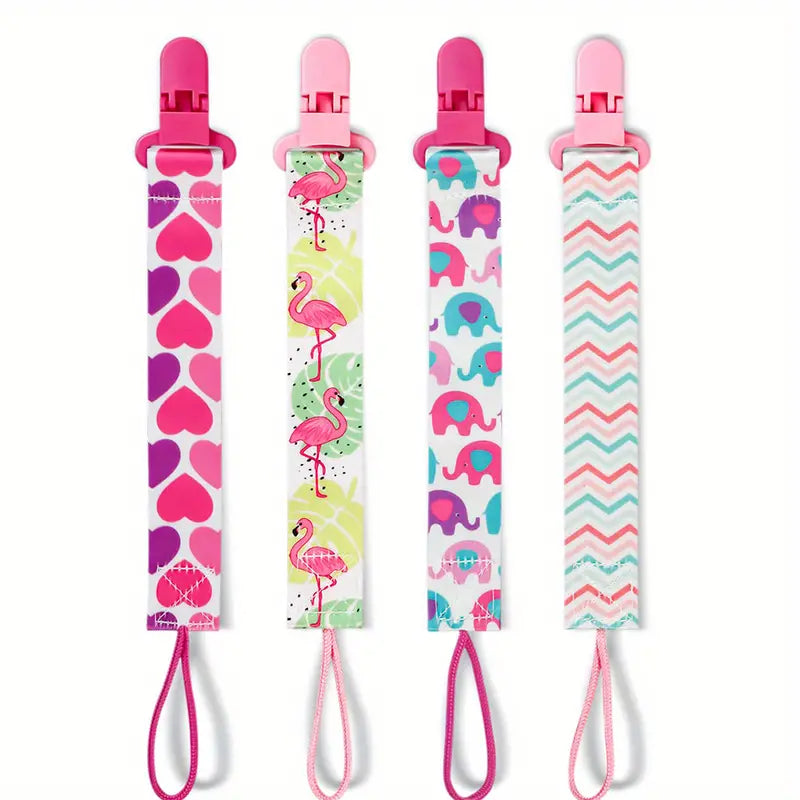 Brightly Colored Baby Pacifier Holder Clips