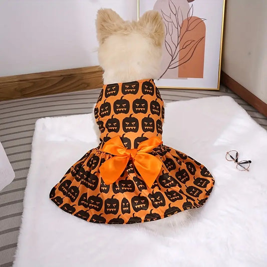 Pet Halloween Pumpkin  Dress