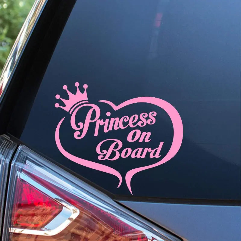 Princess on Board Car Window Decal