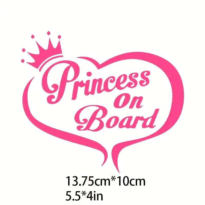 Princess on Board Car Window Decal