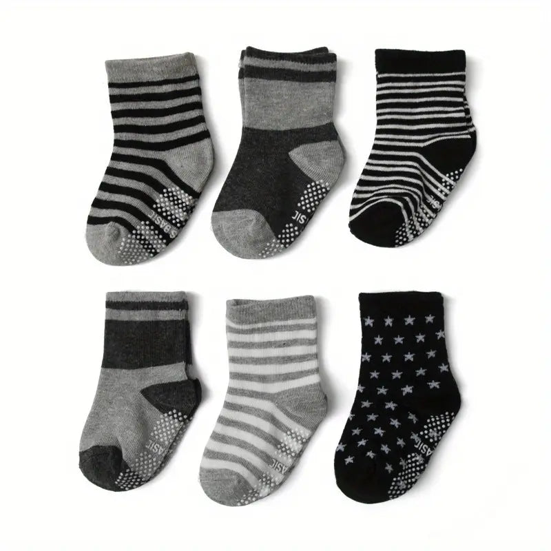 Baby Boy Stripes and Star Socks  - 6 pair