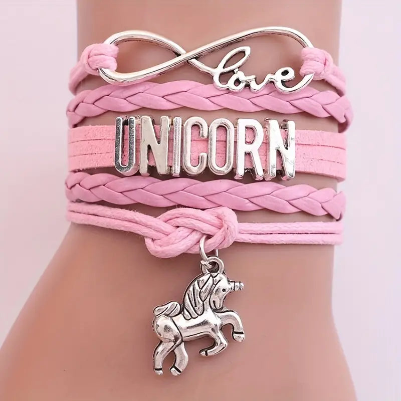 Love & Unicorn Boho Leather Bracelet
