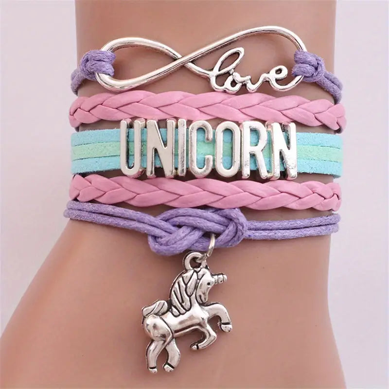 Love & Unicorn Boho Leather Bracelet