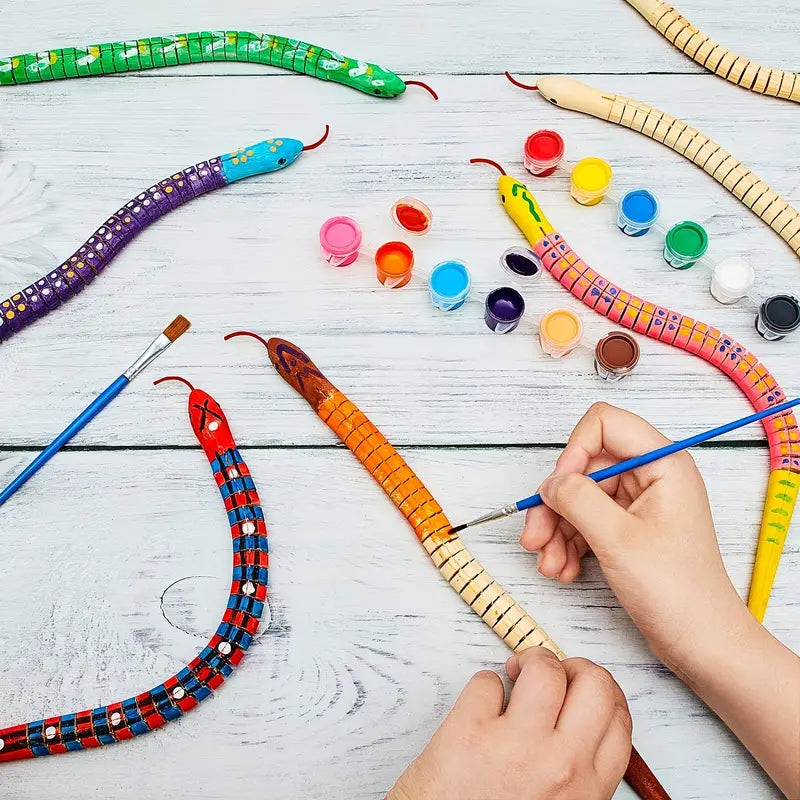 Wooden Snake With Paint Set