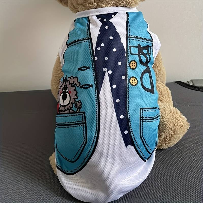 Male Dog Shirt with Vest, Tie Pattern